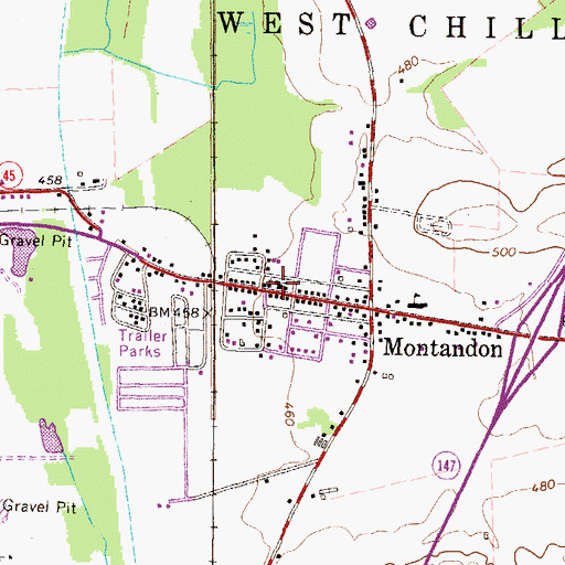 Topographic Map of Baptist Church, PA