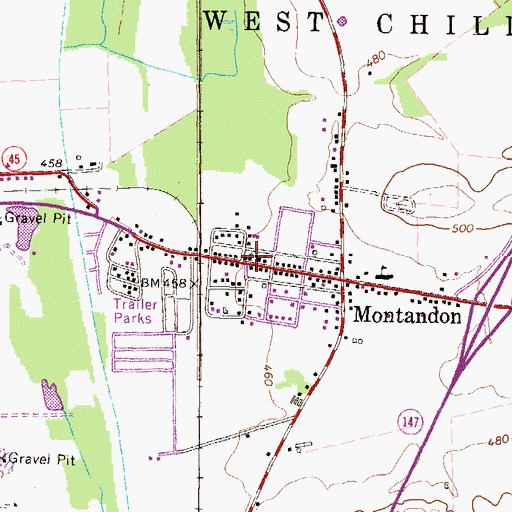 Topographic Map of United Methodist Church, PA