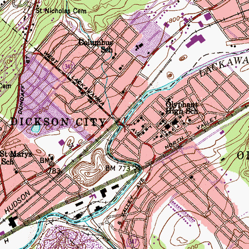 Topographic Map of Hull Creek, PA