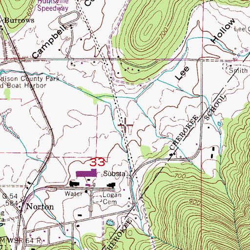 Topographic Map of Lee Hollow, AL