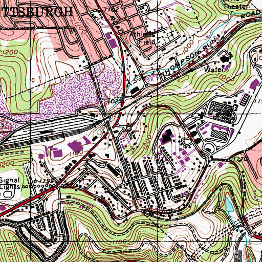 Topographic Map of Borough of West Mifflin, PA
