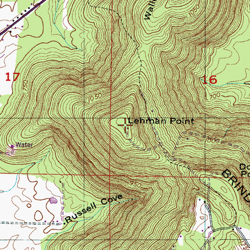 Topographic Map of Lehman Point, AL