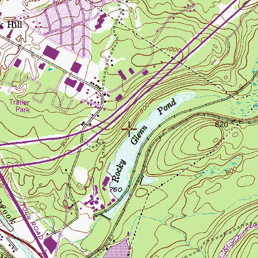 Topographic Map of Borough of Moosic, PA