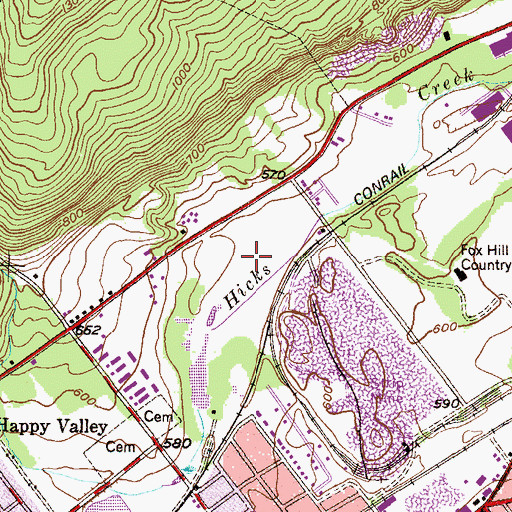 Topographic Map of Borough of Exeter, PA