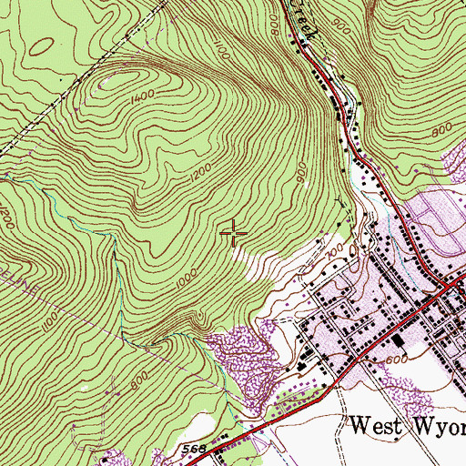Topographic Map of Borough of West Wyoming, PA