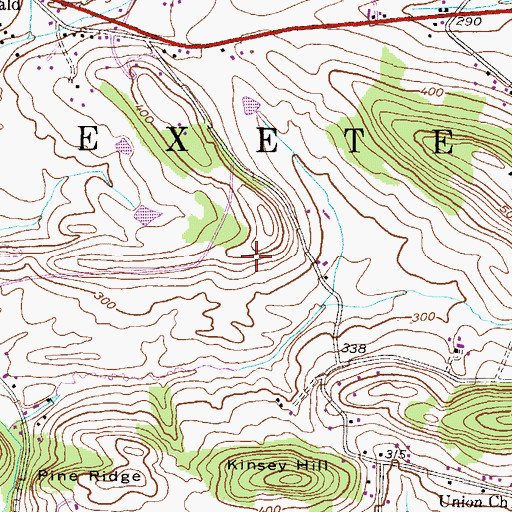 Topographic Map of Township of Exeter, PA