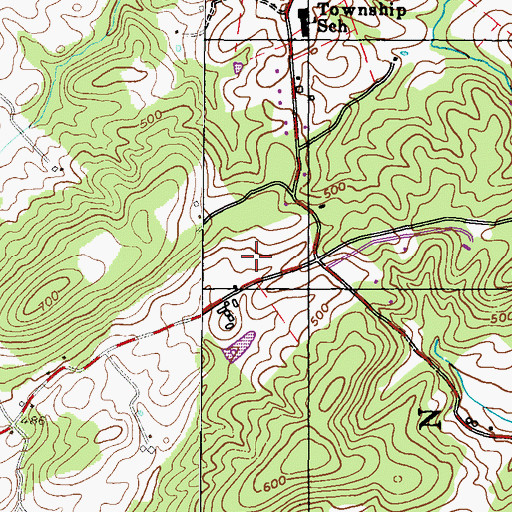 Topographic Map of Township of Robeson, PA