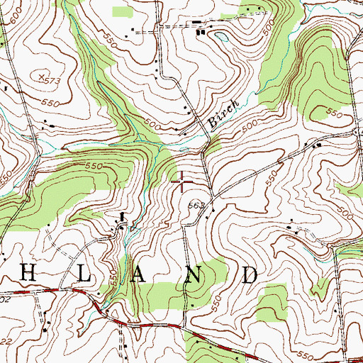 Topographic Map of Township of Highland, PA