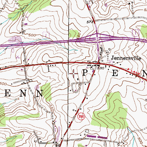 Topographic Map of Township of Penn, PA