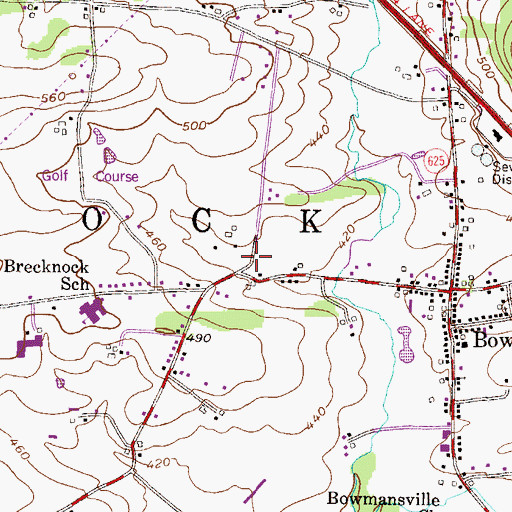 Topographic Map of Township of Brecknock, PA