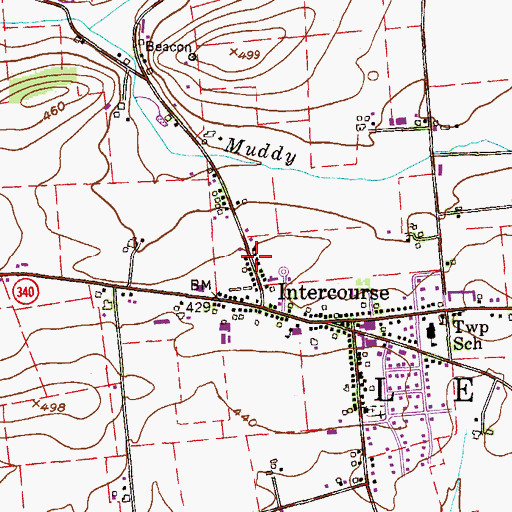 Topographic Map of Township of Leacock, PA