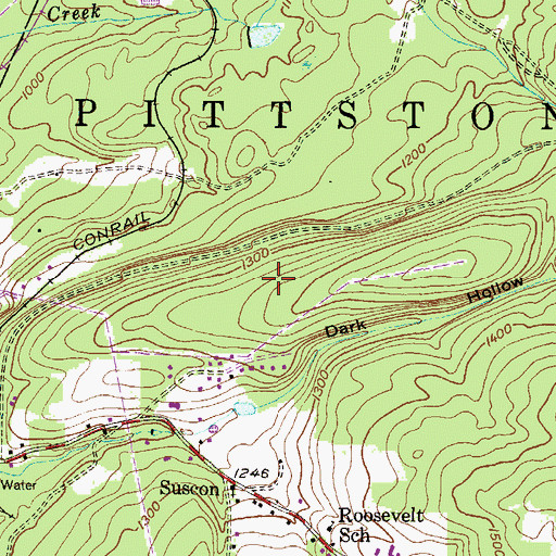 Topographic Map of Township of Pittston, PA