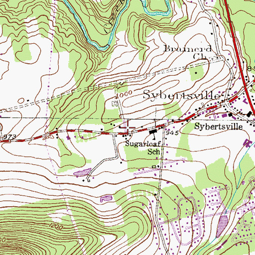 Topographic Map of Township of Sugarloaf, PA