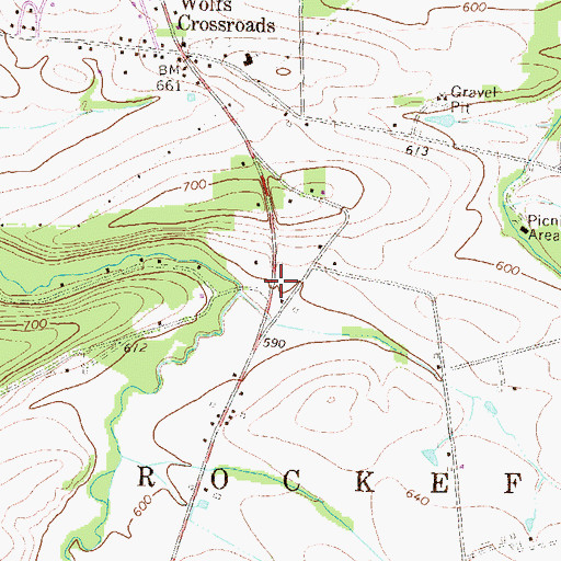 Topographic Map of Township of Rockefeller, PA