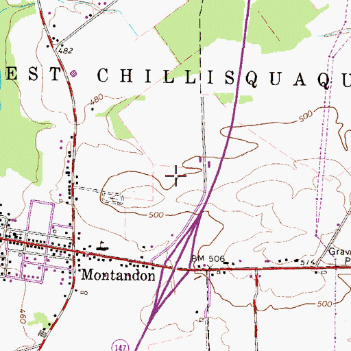 Topographic Map of Township of West Chillisquaque, PA