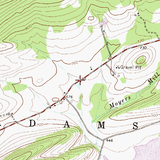 Topographic Map of Township of Adams, PA