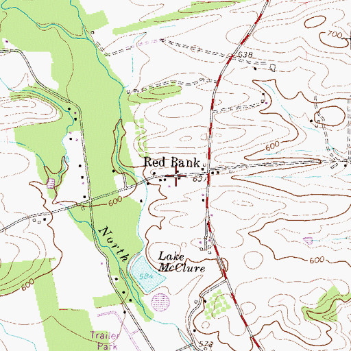 Topographic Map of Red Bank, PA