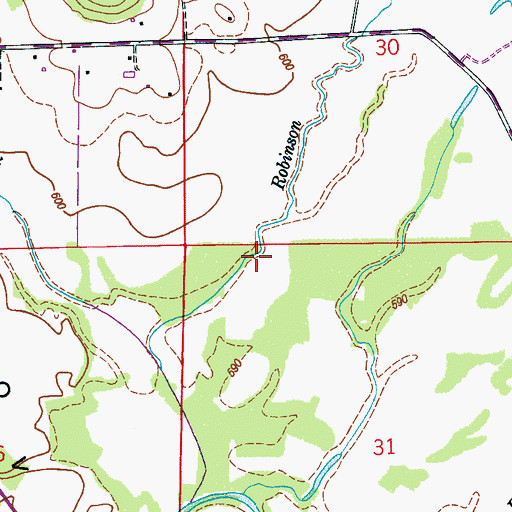 Topographic Map of Little Cove, AL