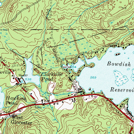 Topographic Map of Bowdish Reservoir Dam, RI