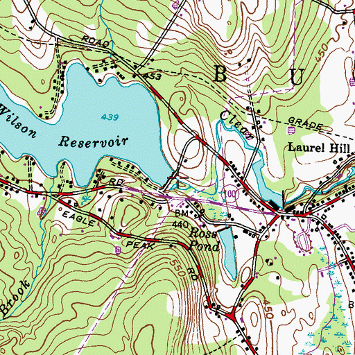 Topographic Map of Wilson Reservoir Dam, RI