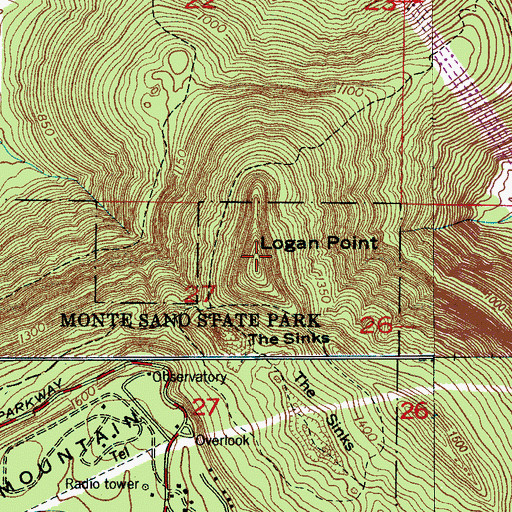 Topographic Map of Logan Point, AL