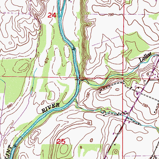 Topographic Map of Lollar Branch, AL