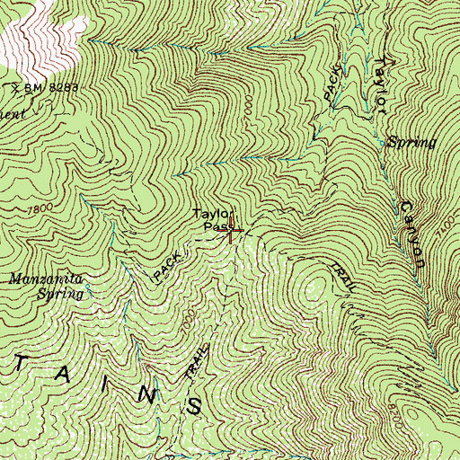 Topographic Map of Taylor Pass, AZ
