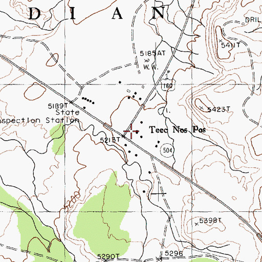 Topographic Map of Teec Nos Pos, AZ