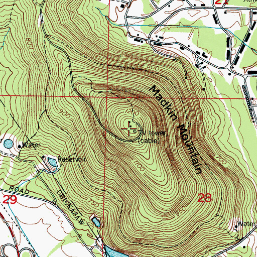Topographic Map of Madkin Mountain, AL
