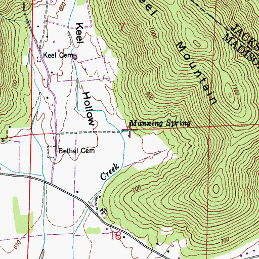 Topographic Map of Manning Spring, AL