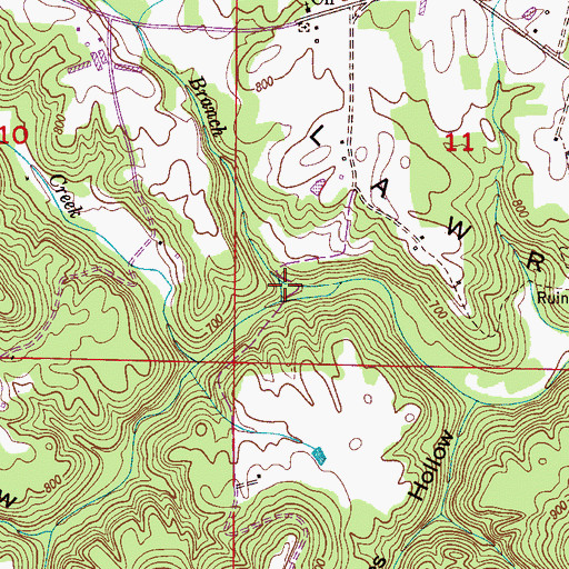Topographic Map of Martin Hollow, AL