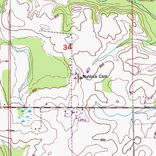 Topographic Map of Matlock Cemetery, AL