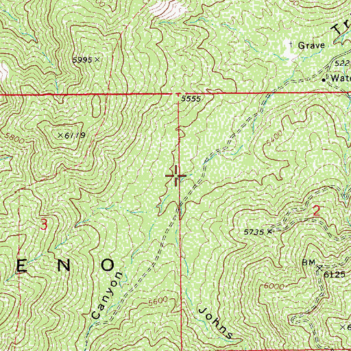 Topographic Map of Bellows Canyon, AZ