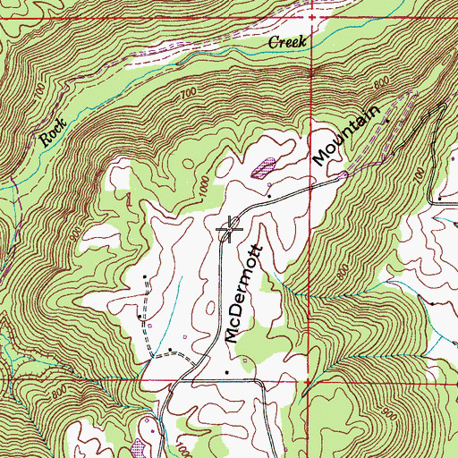 Topographic Map of McDermott Mountain, AL