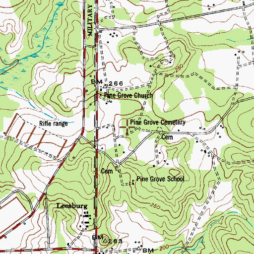 Topographic Map of Pine Grove Cemetery, SC