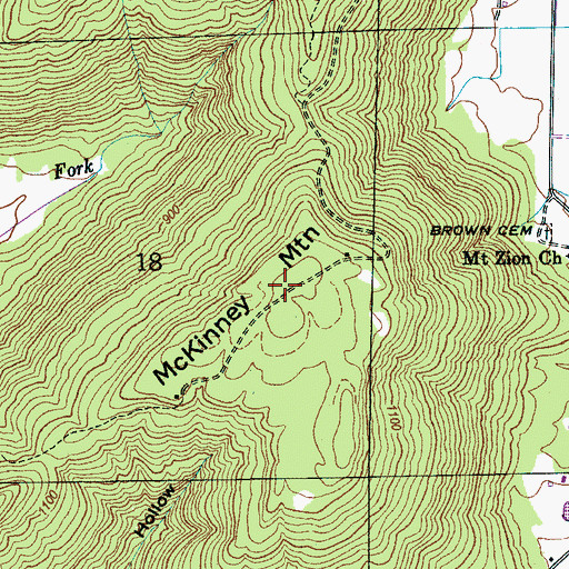 Topographic Map of McKinney Mountain, AL