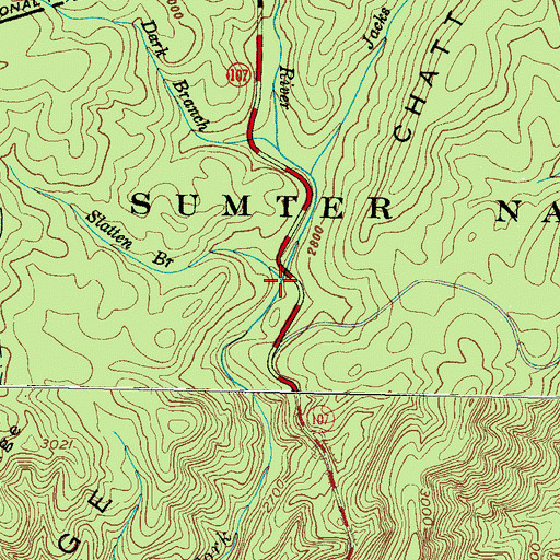 Topographic Map of Slatten Branch, SC