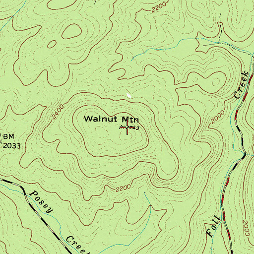 Topographic Map of Walnut Mountain, SC