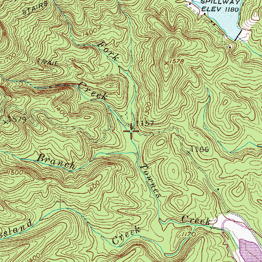 Topographic Map of West Fork Crane Creek, SC