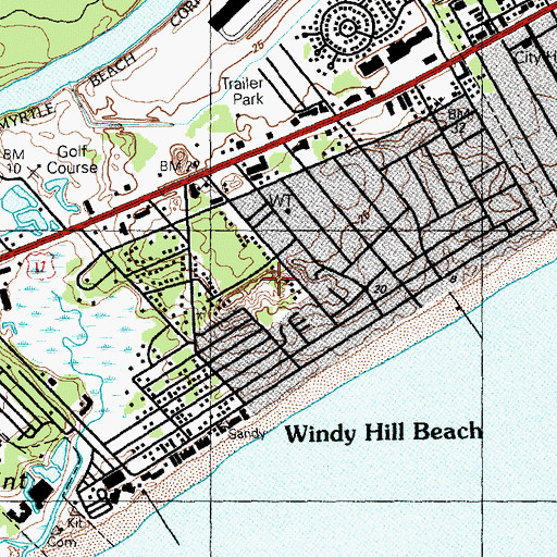 Topographic Map of Windy Hill Antiaircraft Camp, SC