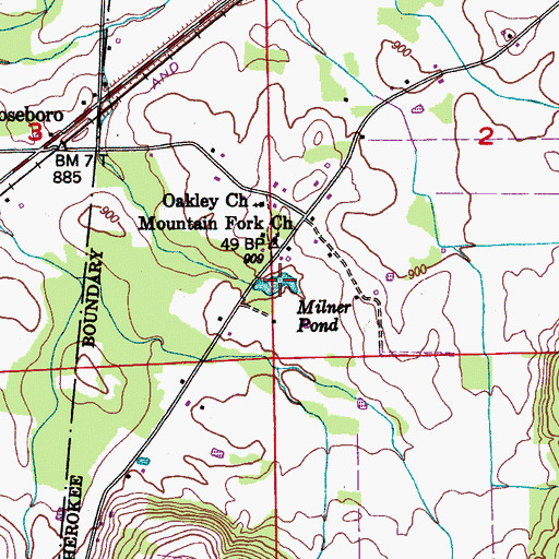 Topographic Map of Milner Pond, AL
