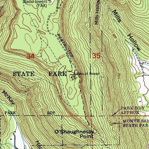 Topographic Map of Monte Sano State Park, AL