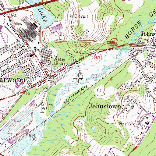 Topographic Map of Little Horse Creek, SC