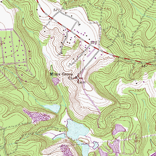 Topographic Map of Mims Grove Church, SC