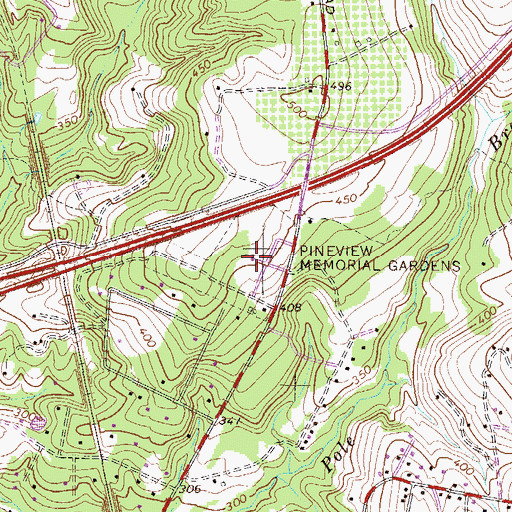 Topographic Map of Pineview Memorial Gardens, SC