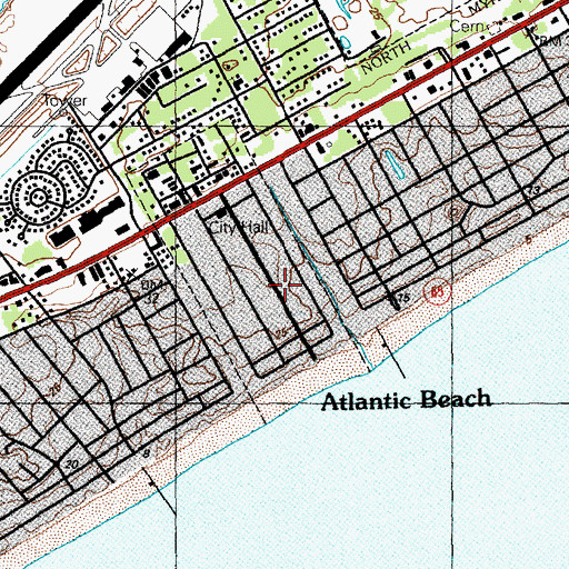 Topographic Map of Atlantic Beach, SC