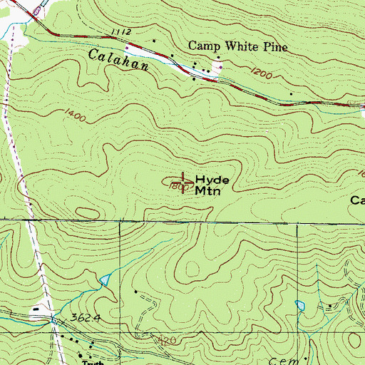 Topographic Map of Hyde Mountain, SC
