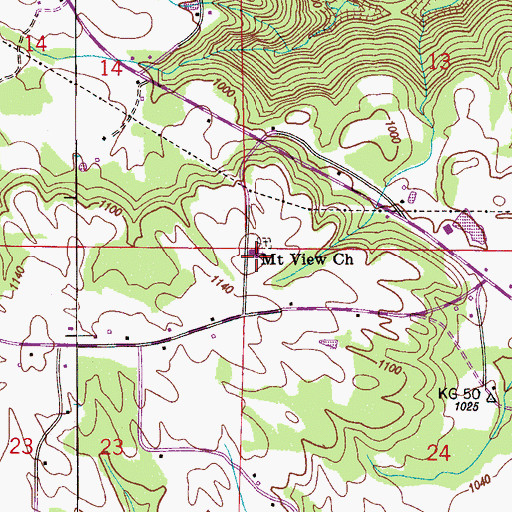 Topographic Map of Mount View Church, AL