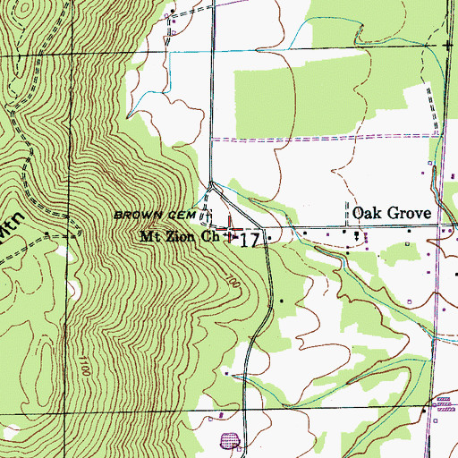 Topographic Map of Mount Zion Church, AL