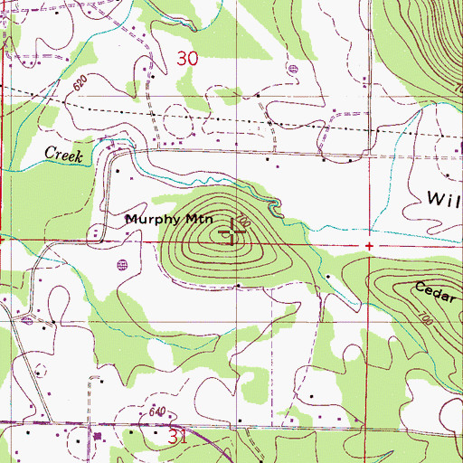 Topographic Map of Murphy Mountain, AL